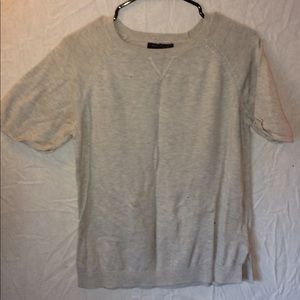 Cream short sleeve sweater top